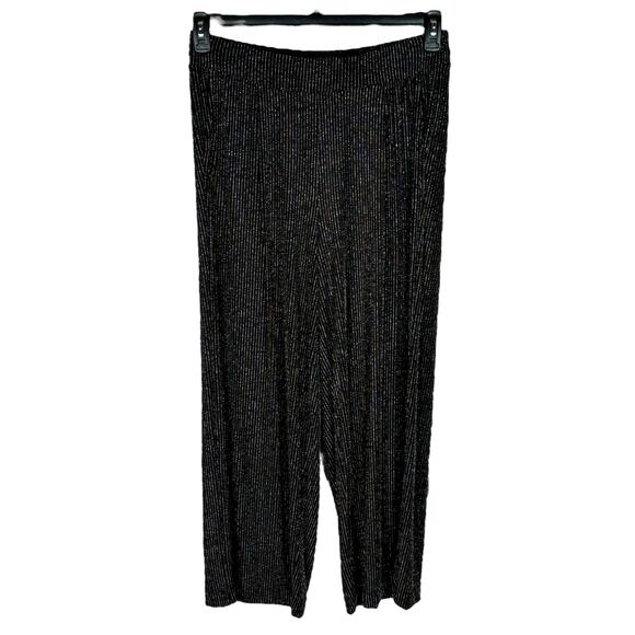 Torrid SZ 0R (Large) Wide Leg Pants Striped Metallic Elastic Waist Pockets - Picture 1 of 7